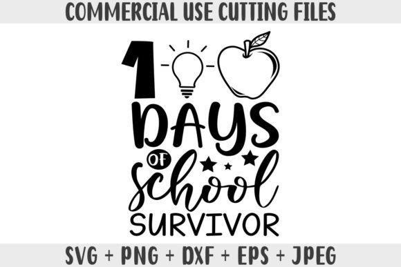 100 Days of School Survivor SVG Graphics