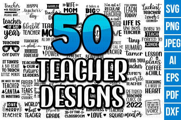 50 Teacher SVG Bundle: A Powerful Graphic Design Asset for Creative Branding