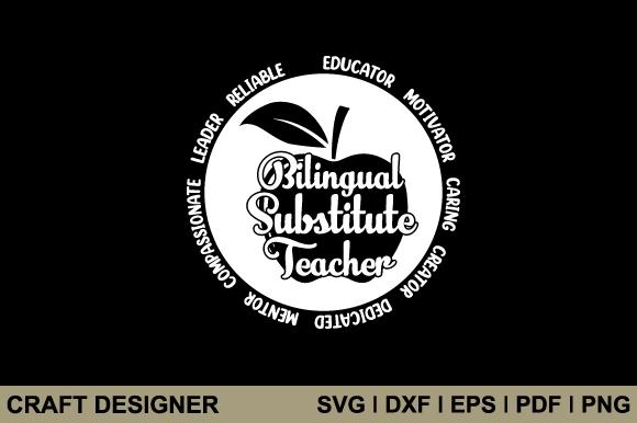 Bilingual Substitute Teacher Svg File