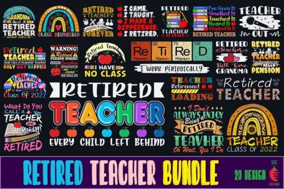 Retired Teacher SVG Bundle: Graphics for Crafts & Content