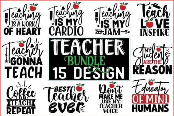 Teacher SVG T Shirt Design Bundle